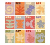 Good Tuesday - A3 Monthly Undated Wall Planner Sheets x 12 - Sunday Start 12 Separate Prints, For Students and Offices - 100% Recycled Uncoated Matte Paper - Made in the UK (Earthy)