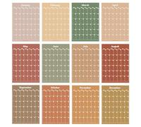 Good Tuesday - A3 Monthly Undated Wall Planner Sheets x 12 - Sunday Start 12 Separate Prints, For Students and Offices - 100% Recycled Uncoated Matte Paper - Made in the UK (Muted)