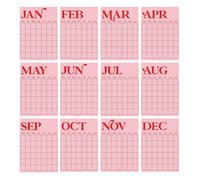 Good Tuesday - A3 Monthly Undated Wall Planner Sheets x 12 - Sunday Start 12 Separate Prints, For Students and Offices - 100% Recycled Uncoated Matte Paper - Made in the UK (Multi-Coloured.)