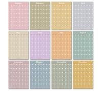 Good Tuesday - A3 Monthly Undated Wall Planner Sheets x 12 - Sunday Start 12 Separate Prints, For Students and Offices - 100% Recycled Uncoated Matte Paper - Made in the UK (Pastel)