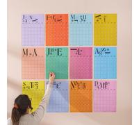 Good Tuesday - A3 Monthly Undated Wall Planner Sheets x 12 - Sunday Start 12 Separate Prints, For Students and Offices - 100% Recycled Uncoated Matte Paper - Made in the UK (Multi-Coloured..)