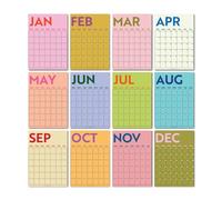 Good Tuesday - A3 Monthly Undated Wall Planner Sheets x 12 - Sunday Start 12 Separate Prints, For Students and Offices - 100% Recycled Uncoated Matte Paper - Made in the UK (Multi-Coloured)