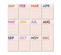 Good Tuesday - A3 Monthly Undated Wall Planner - Simply Bright, Sunday Start - 12 Separate Prints, for Students and Offices - 100% Recycled Uncoated Matte Paper - Made in the UK