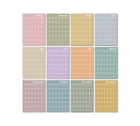 Good Tuesday A4 Monthly Undated Wall Planner, 12 Individual Monthly Pages, Pastels Design, Recycled Matte Paper, UK Designed & Made