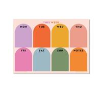 Good Tuesday - A4 Weekly Magnetic Rainbow Arches Planner - Fridge Magnet Planner - Designed for Meal Plans, Chores & Family Use - Easy WIpe Laminated Surface - Designed & Made in the UK