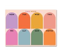 Good Tuesday - A4 Weekly Magnetic Rainbow Arches Planner, Fridge Magnet Planner. Ideal for Meal Plans, Chores & Family Use with an Easy WIpe Laminated Surface, Designed & Made in the UK