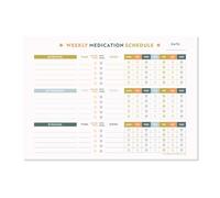 Good Tuesday - A4 Weekly Medication Schedule, 52 Tear-Away Pages, Designed for Tracking Daily Medications and Vitamins, in Seascape Design - Printed on 100% Recycled Paper, Designed & Made in the UK