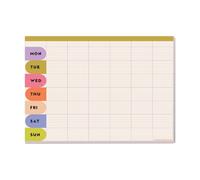 Good Tuesday A4 Weekly & Monthly Undated Planner Pad, 52 Tear-Off Pages, Bright Arches Design, 100% Recycled Matte Paper, UK Designed & Made