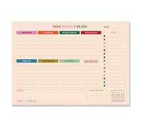 Good Tuesday - A4 Weekly Undated Planner Pad - 52 Tear Away Pages - Work Hard, Play Nice - Ideal for Students and Offices - Printed on 100% Recycled Uncoated Matte Paper - Made in the UK