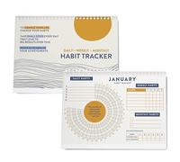 Good Tuesday - A5 Daily Habit Tracker - Tidal Waves Design, 12 Month Goal Planner with Motivational Quotes, 100% Recycled Paper - Designed & Made in the UK
