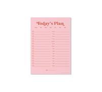 Good Tuesday - A5 Daily Planner Pad with 50 Tear Away Pages in Pink & Red Design. Ideal for Students and Offices, Printed on 100% Recycled Uncoated Matte Paper, Designed & Made in the UK