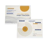Good Tuesday - A5 Ring-Bound Daily Habit Tracker - 12 Month Goal Planner with Motivational Quotes, Tidal Waves - 100% Recycled Paper - Designed & Made in the UK