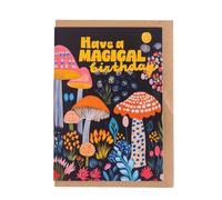 Good Tuesday Birthday Card for Friends | Magical Mushrooms Artwork | A6 | With Brown Kraft Envelope | Blank Inside Greetings Card | Write Your Own Message | Bleed-Proof Paper | Sustainably UK Made