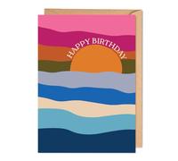 Good Tuesday Birthday Card for Women & Men | Seascape Coastal | A6 | With Brown Kraft Envelope | Blank Inside Greetings Card | Write Your Own Message | Seaside Art | Bleed-Proof Paper | UK Made