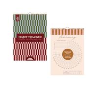 Good Tuesday - Boho Nouveau A5, 12 Month Habit Tracker Planner, 12 Month Goal Planner with Motivational Quotes, 100% Recycled Paper, Designed & Made in the UK