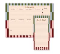 Good Tuesday - Boho Nouveau Weekly Planner and To Do List Pad Set, A4 29.7 x 21 cm Weekly Planner and Slim 21 x 9.9 cm To Do List, 100gsm Recycled Paper, Recyclable, Made in the UK