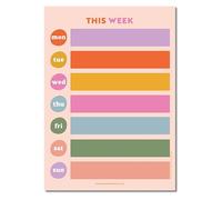 Good Tuesday Colour Block A4 Weekly Magnetic Fridge Planner | Dry Erase | Home & Kitchen Organiser | Easy Wipe Laminated Surface | Sustainably Made in the UK | For Meal Plans, Chores & Family Use