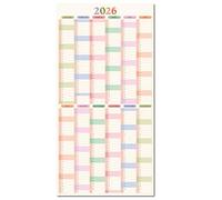 Good Tuesday Compact Wall Planner 2026, Soft Colourful Calendar, Week Numbers, Moon Phases, Recycled Paper, Made in the UK, Portrait Design, 30 x 60 cms (Pastels)