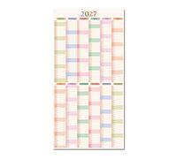 Good Tuesday Compact Wall Planner 2027, Soft Colourful Calendar, Week Numbers, Moon Phases, Recycled Paper, Made in the UK, Portrait Design, 30 x 60 cms (Pastel)