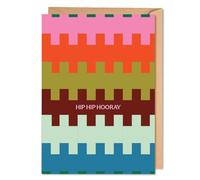 Good Tuesday, Hip Hip Hooray, Birthday Card, Bold Zig-Zag Colour Design, A6