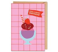 Good Tuesday Ice Cream Birthday Card for Kids, Friends & Family | A6 | With Brown Kraft Envelope | Blank Inside Greetings Card | Write Your Own Message | Bleed-Proof Paper | Sustainably UK Made
