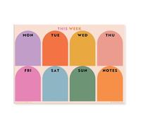 Good Tuesday Rainbow Arches Weekly Magnetic Fridge Planner, UK Made, A3
