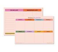Good Tuesday - Rainbow Grid Magnetic Weekly A4 Fridge Planner & A4 Shopping/To Do List, Great for Meal Plans, Chores & Family Use, Easy Wipe Laminated Surface, Made in the UK