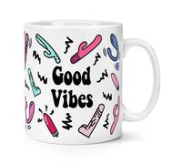 Good Vibes 10oz Mug Cup Funny Rude Joke Happy