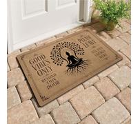 Good Vibes Doormat, Positive Energy Entry Mat 75 x 43 cm, Rubber Backed | Calm artwork sets a mindful tone, while a slim textile surface and grippy base support busy daily thresholds with easy care.