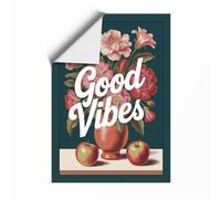 Good Vibes Florals Botanical Unframed Wall Art Print A1 (84.1×59.4cm), Wall Decor for Living Room, Bedroom, Office & Home, Art Gift