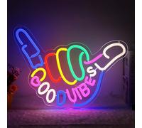 Good Vibes Neon Sign, Niubility Good Vibes Neon Sign for Wall Decor, Dimmable USB Powered Neon Signs with ON/OFF Switch,Colorful Light Up LED signs for Bedroom, Baby Room, Club Bar and Party Decor
