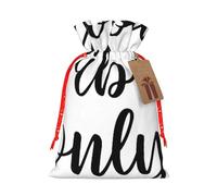 (Good Vibes Only) Burlap Gift Bags With Drawstring, M Size Holiday Present Goody Bags For Xmas Party