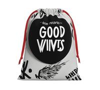 Good Vibes Only Drawstring Gift Bag Holiday Present Goody Bags For Xmas Party Reusable Storage Pouches