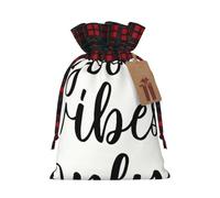 (Good Vibes Only) Drawstring Gift Bags Holiday Present Goody Bags For Xmas Party S