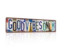 Good Vibes Only Man Cave Metal Tin Sign, Vintage Tin Sign with Handmade Distressed, Retro Wall Decor for Home Bar, Pub, Funny Metal Wall Art for Men’s Space