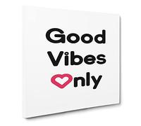 Good Vibes Only Modern Typography Quote Canvas Print | Gallery Wrapped 30mm Frame Wall Art | 20x20 inches | Ready to Hang | Modern Typography Picture | Living Room Bedroom Lounge Office