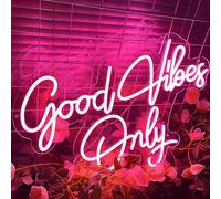 Good Vibes Only Neon Sign, 23.5x15.5 inch Pink LED Neon Light Signs for Wall Decor Neon Lights for Bedroom Birthday Party Bar Pub Club Apartment Home Wall Decor, Good Vibes Neon Sign