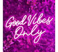 Good Vibes Only Neon Sign, Good Vibes Neon Signs for Wall Decor, Beautiful Pink Neon Light Sign for Girls Bedroom Decoration, Party, Birthday, Wedding, Salon Shopping Mall Home Wall Decor