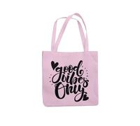 Good Vibes Only Tote Bag - Positive Thinking Totebag (Pink)