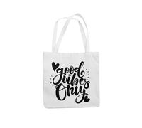 Good Vibes Only Tote Bag - Positive Thinking Totebag (White)