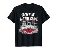 Good Wine & True Crime Ransom Note Style Design T-Shirt