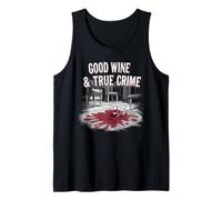 Good Wine & True Crime Ransom Note Style Design Tank Top