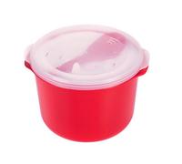 Good2Heat Plus Microwave Cookware Red Round Plastic Dishwasher Safe Rice Cooker With Non-Stick Paddle 2.8L