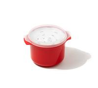 Good2Heat Plus Microwave Cookware Red Round Plastic Dishwasher Safe Vented Single Portion Rice Cooker 1L