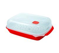 Good2Heat Plus Microwave Cookware White Rectangular Plastic Dishwasher Safe Steamer With Removable Tray 1.7L