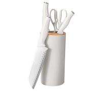 GOODA MasterChef Knife Block with Chef's Knife, Santoku Knife, Utility Knife, scissor with soft touch handle