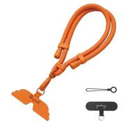 GOODAYY Wrist Strap Lanyard, Adjustable Tightness Phone Wrist Strap with 1 Metal and 1 Nylon Patch, Universal Phone Lanyard for Outdoor Multifunctional Phone Accessories (Orange)