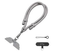 GOODAYY Wrist Strap Lanyard, Adjustable Tightness Phone Wrist Strap with 1 Metal and 1 Nylon Patch, Universal Phone Lanyard for Outdoor Multifunctional Phone Accessories (Grey)