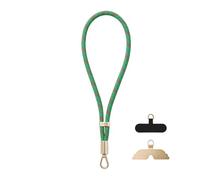 GOODAYY Wrist Strap Lanyard, Adjustable Tightness Phone Wrist Strap with 1 Metal and 1 Nylon Patch, Universal Phone Lanyard for Outdoor Multifunctional Phone Accessories (Pale Gold Metal, Green)