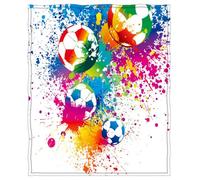 goodbath Football Blanket 150x130 cm,Sports Soccer Warm Fleece Throw Blanket for Couch Sofa Chair Bed,Gift for Teens Boys Girls,White